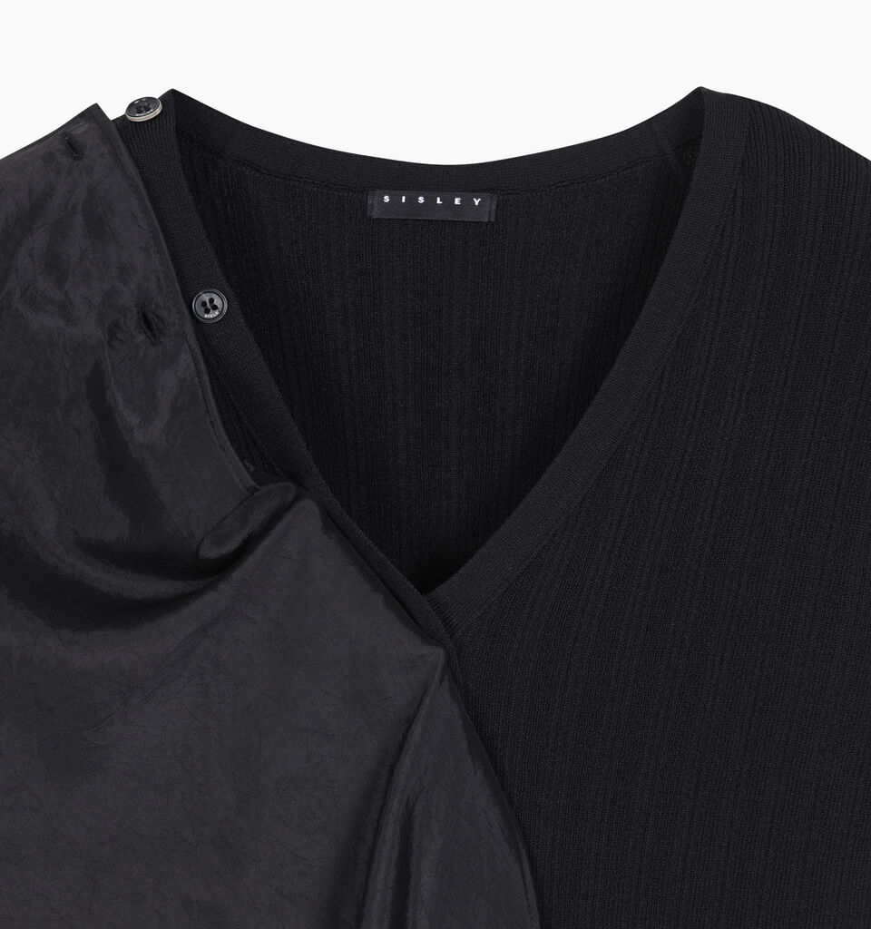 SLEEVELESS SWEATER - null - Schwarz | Sisley K image number 3